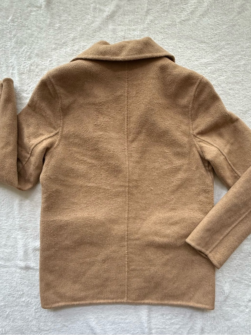 Abercrombie & Fitch Camel Wool-Blend Pea Coat - Picture 9 of 9